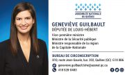 Carte d'affaire - ministre Geneviève Guilbault