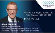 Carte d'affaire - ministre Jean Boulet