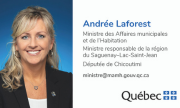 Carte d'affaire - ministre Andrée Laforest